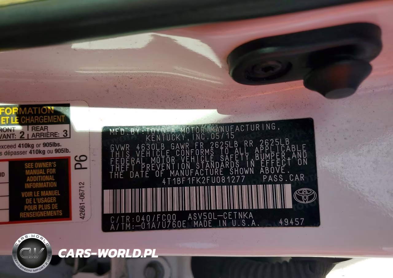 2015 Toyota Camry Le VIN:4T1BF1FK2FU081277 - 13