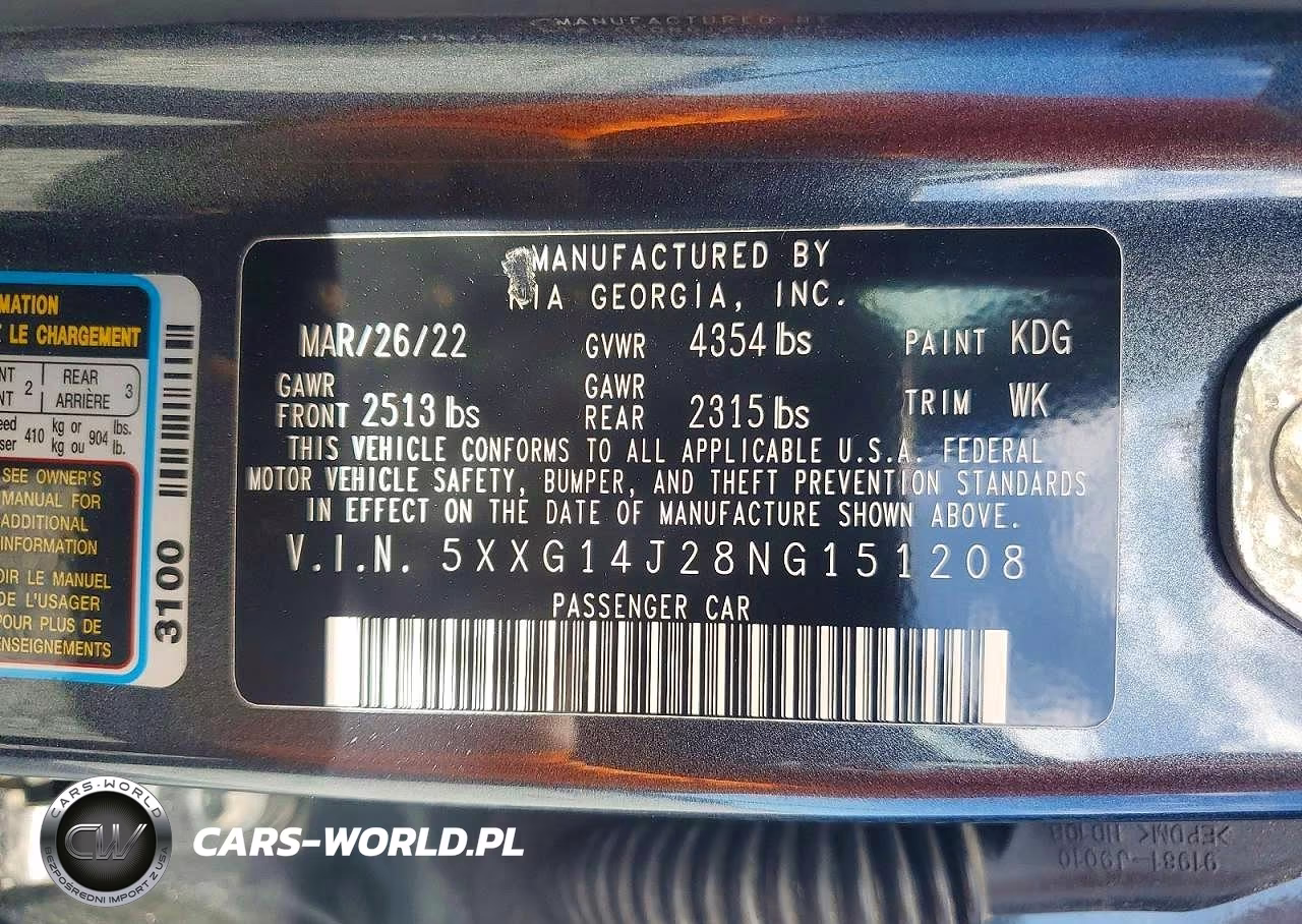 2022 Kia K5 Lxs VIN:5XXG14J28NG151208 - 12