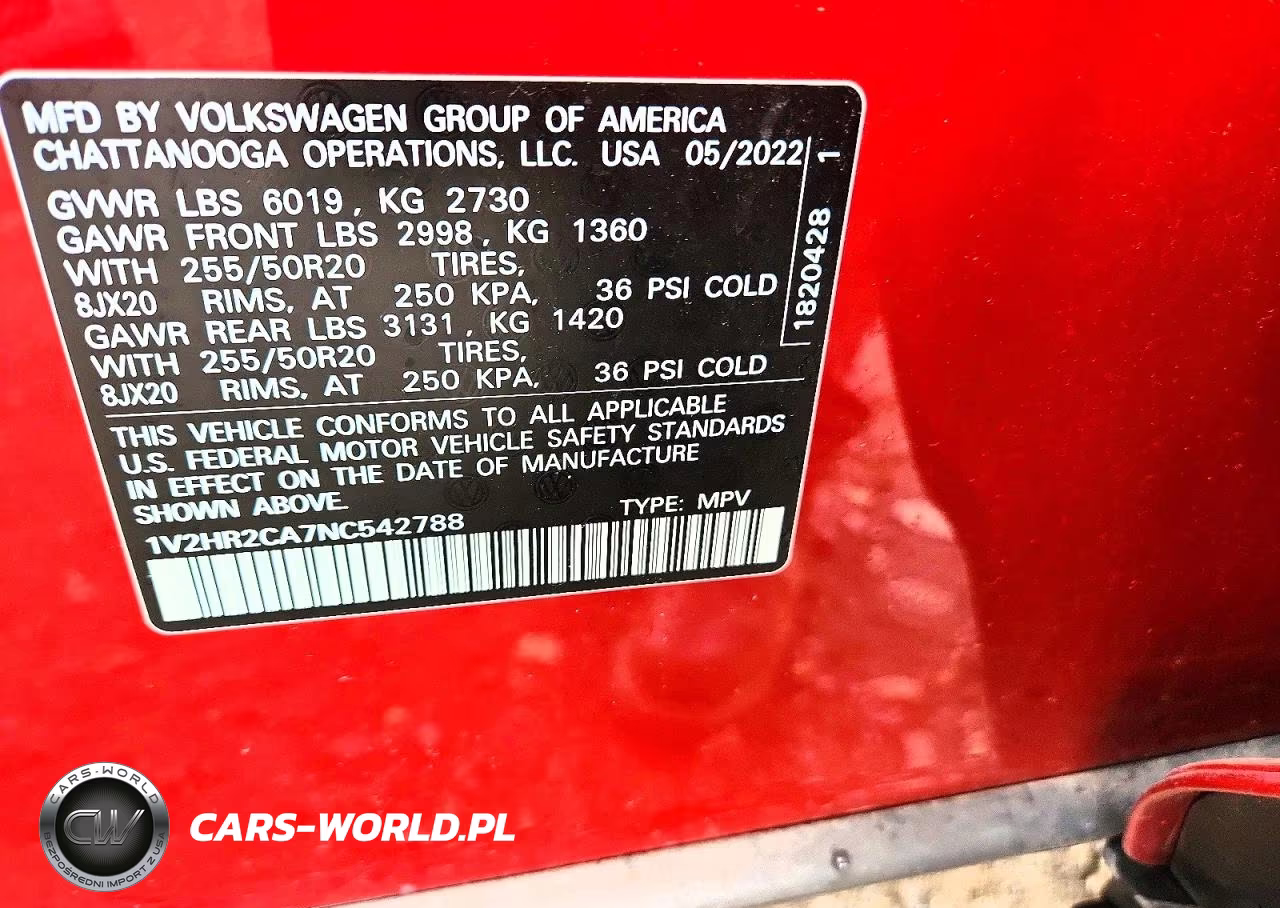 2022 Volkswagen Atlas Se VIN:1V2HR2CA7NC542788 - 13