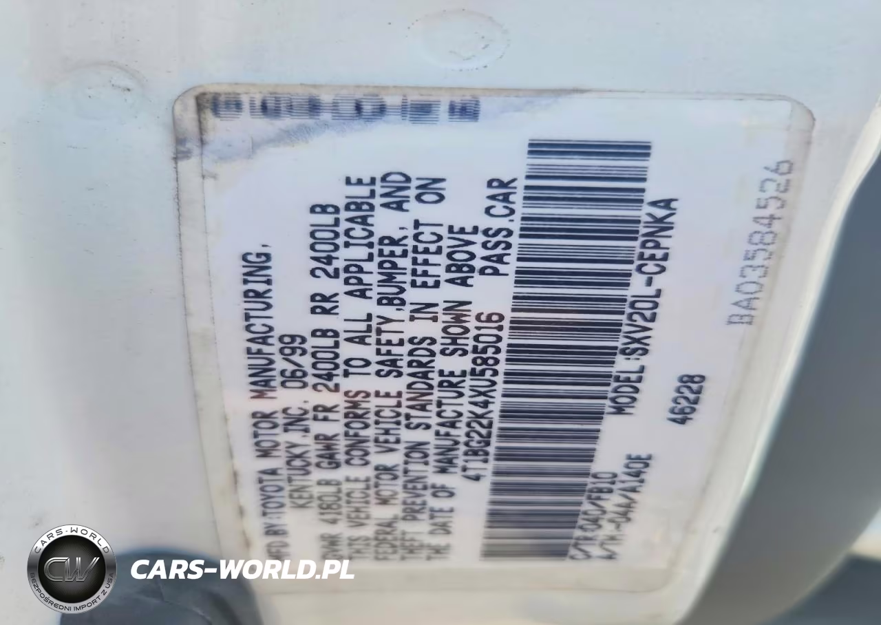 1999 Toyota Camry Le VIN:4T1BG22K4XU585016 - 12