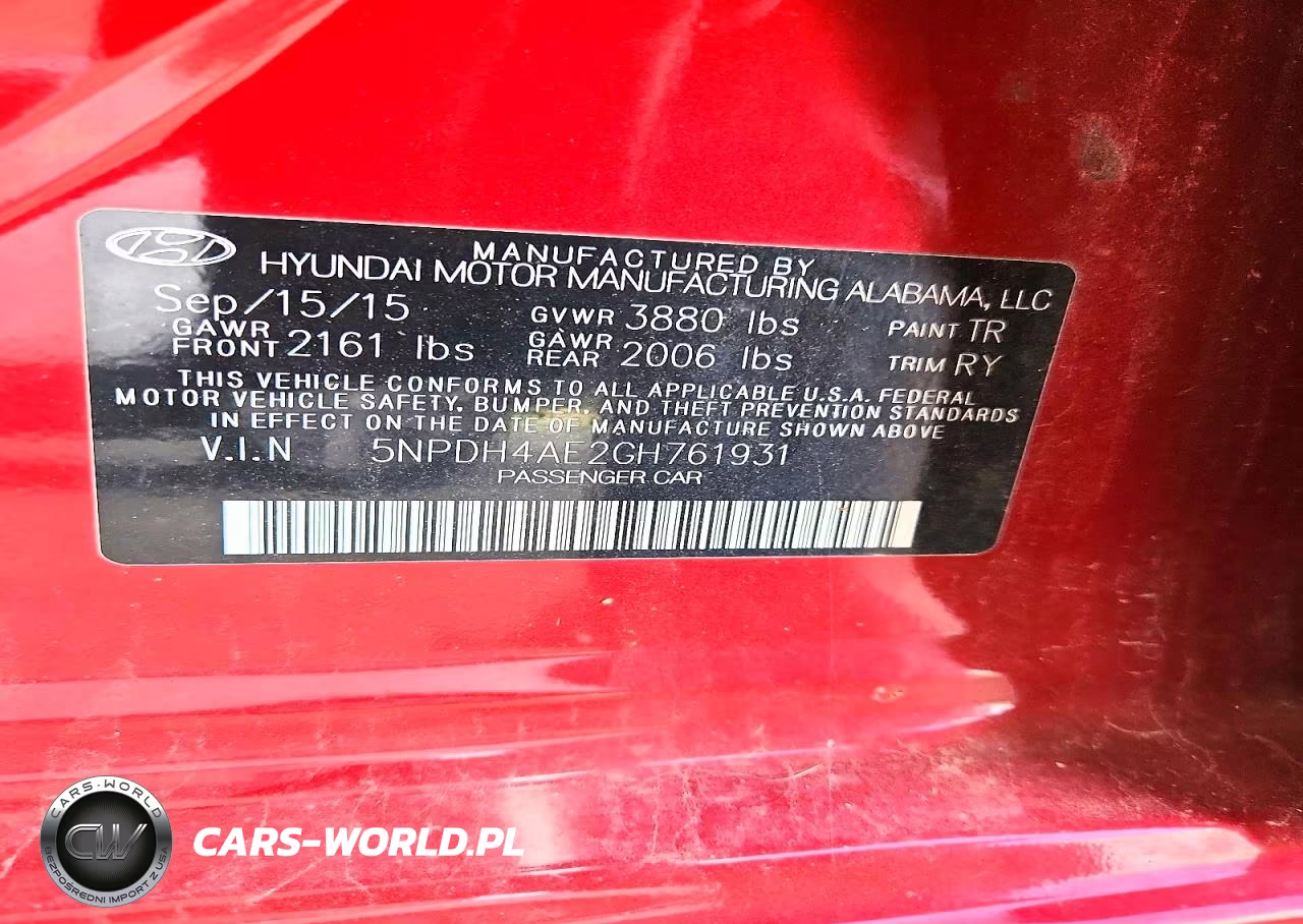2016 Hyundai Elantra Value Edition VIN:5NPDH4AE2GH761931 - 12