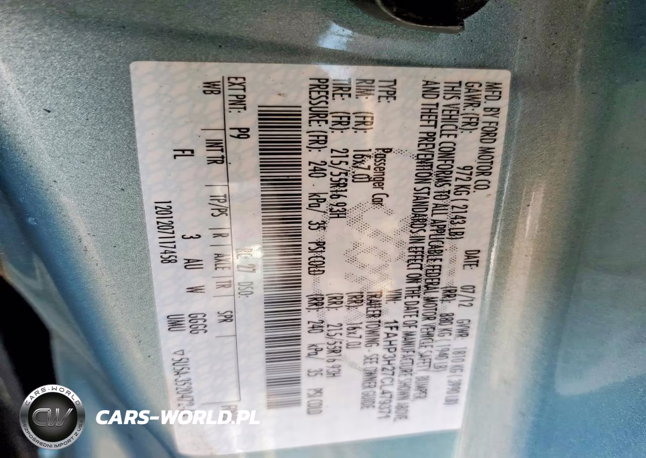 2012 Ford Focus Sel VIN:1FAHP3H27CL479371 - 12