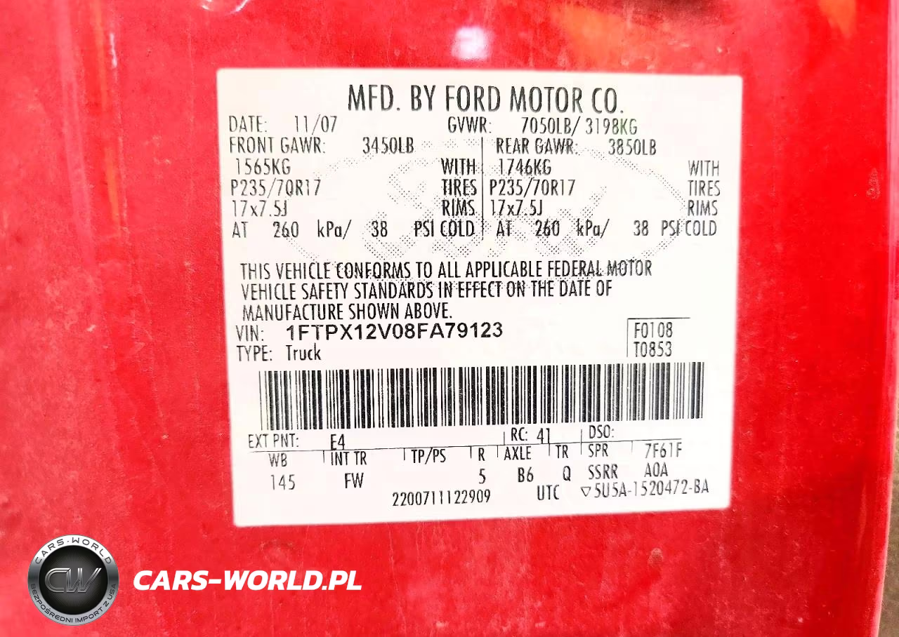 2008 Ford F150 VIN:1FTPX12V08FA79123 - 12