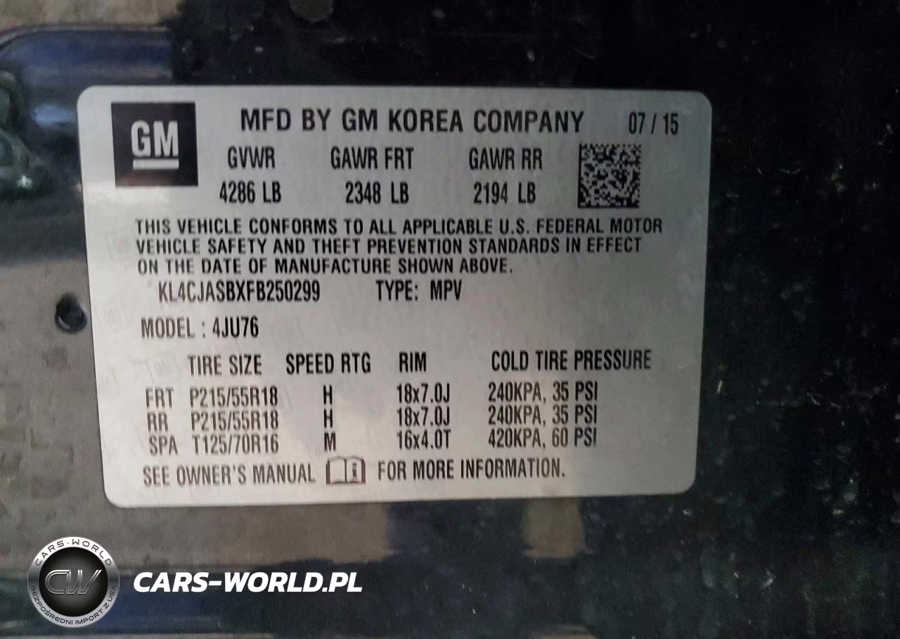 2015 Buick Encore VIN:KL4CJASBXFB250299 - 13