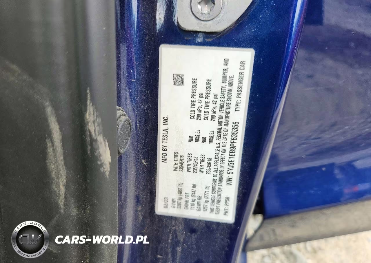 2023 Tesla Model 3 VIN:5YJ3E1EB9PF635356 - 12