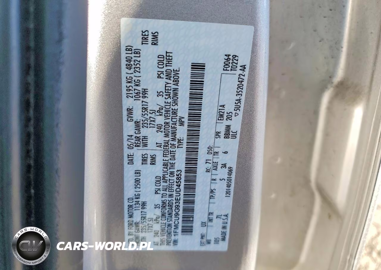 2014 Ford Escape Se VIN:1FMCU9G93EUD45853 - 13