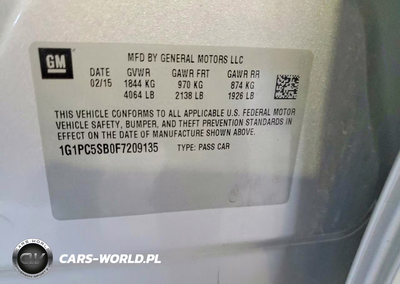 2015 Chevrolet Cruze Lt VIN:1G1PC5SB0F7209135 - 12