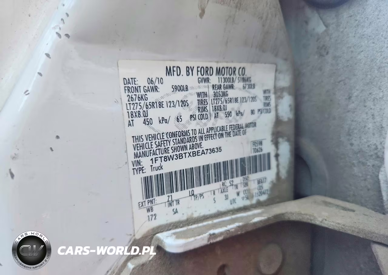 2011 Ford F350 Super Duty VIN:1FT8W3BTXBEA73635 - 12