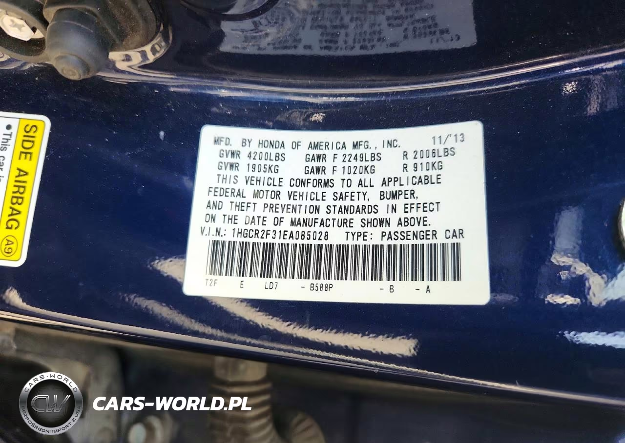 2014 Honda Accord Lx VIN:1HGCR2F31EA085028 - 12