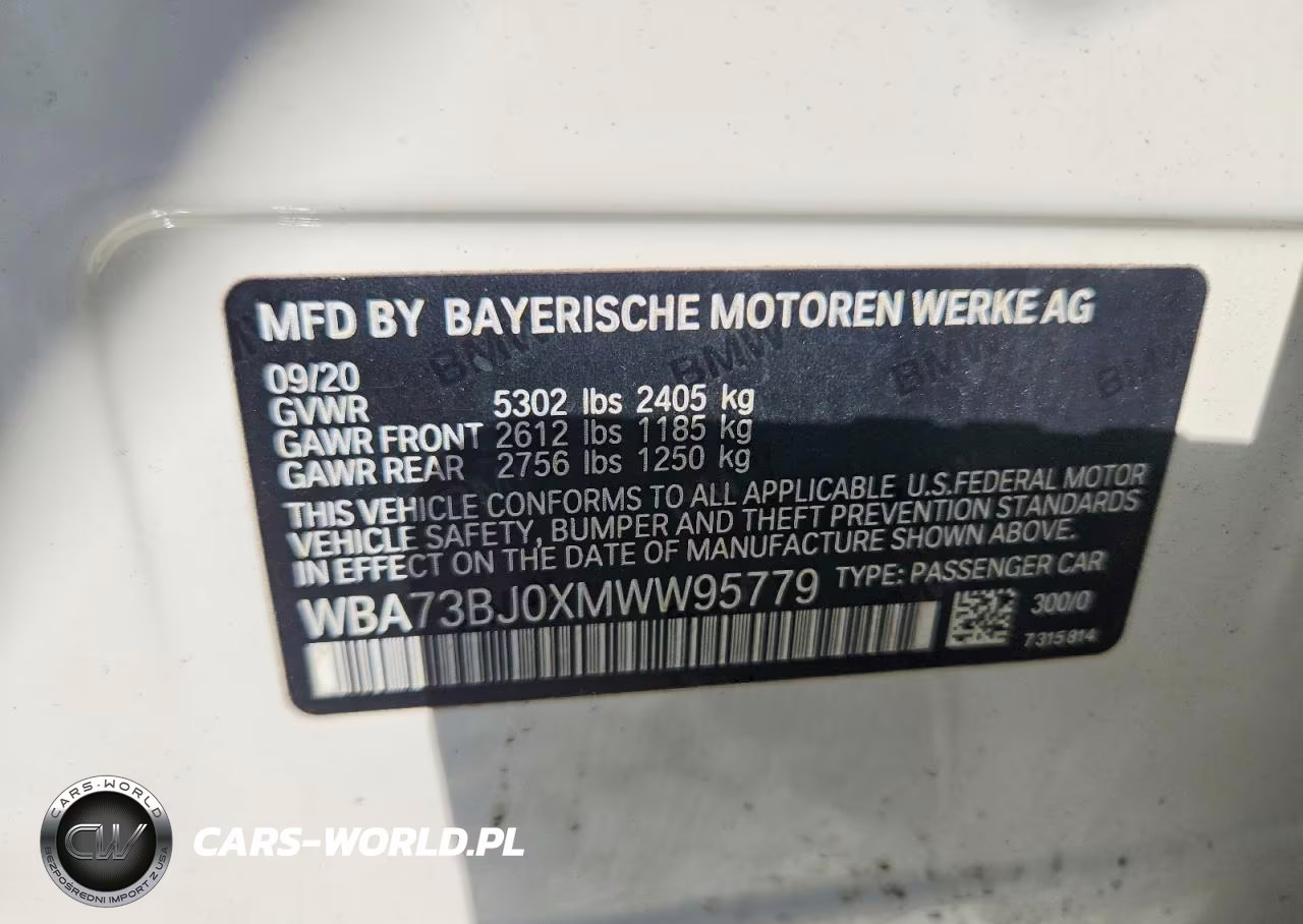 2021 BMW 540 Xi VIN:WBA73BJ0XMWW95779 - 12