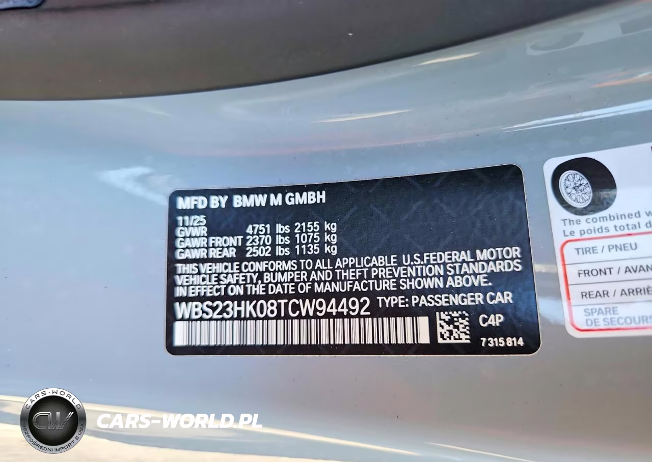 2026 BMW M4 Competition VIN:WBS23HK08TCW94492 - 12