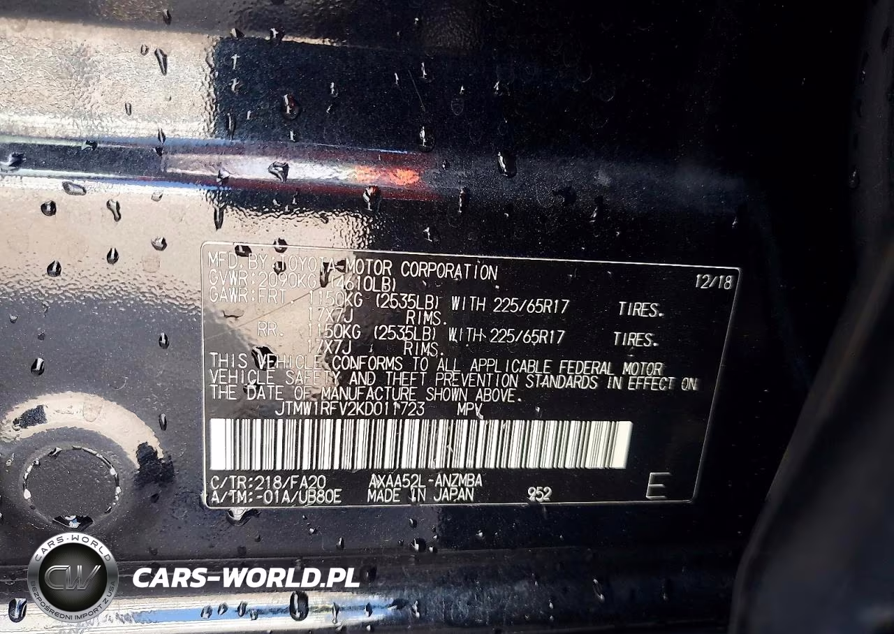 2019 Toyota Rav4 Xle VIN:JTMW1RFV2KD011723 - 14