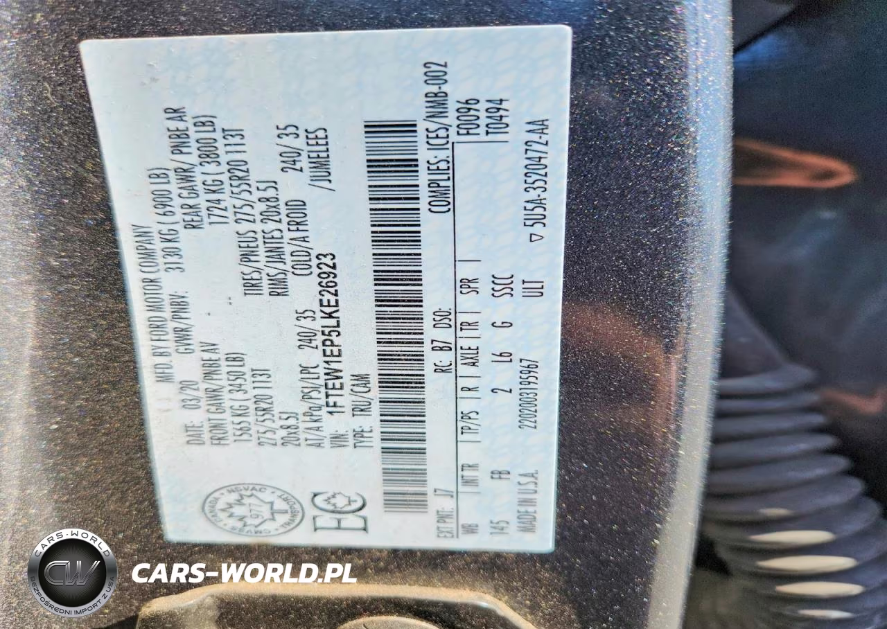 2020 Ford F150 Supercrew VIN:1FTEW1EP5LKE26923 - 12