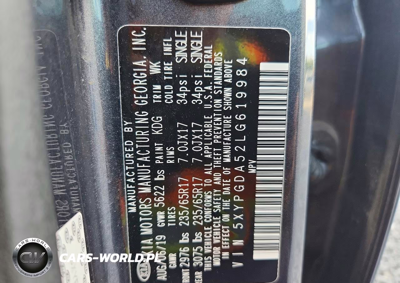 2020 Kia Sorento S VIN:5XYPGDA52LG619984 - 14
