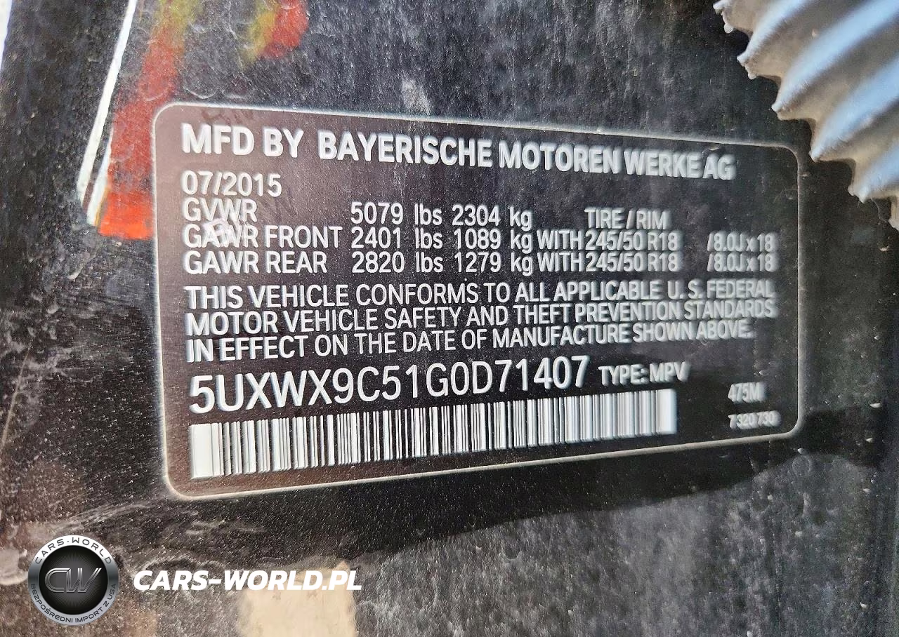2016 BMW X3 xDrive28I VIN:5UXWX9C51G0D71407 - 12