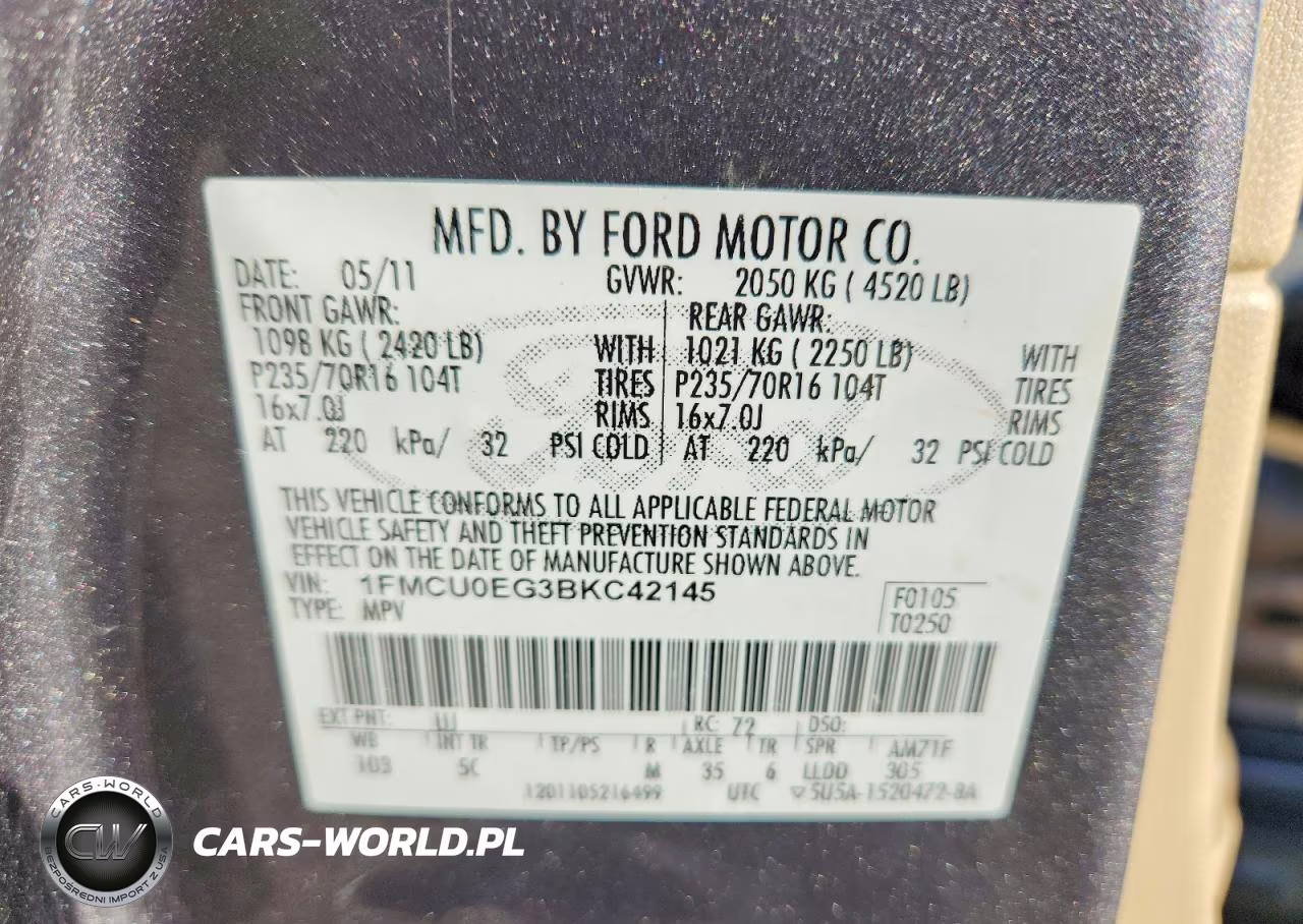 2011 Ford Escape Limited VIN:1FMCU0EG3BKC42145 - 14