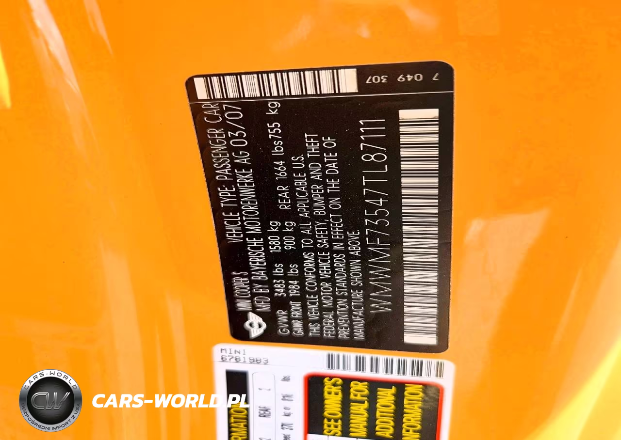 2007 Mini Cooper S VIN:WMWMF73547TL87111 - 12