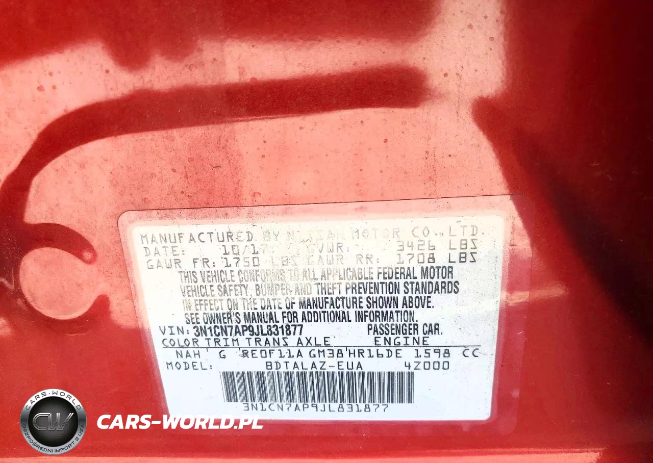 2018 Nissan Versa S Plus VIN:3N1CN7AP9JL831877 - 12