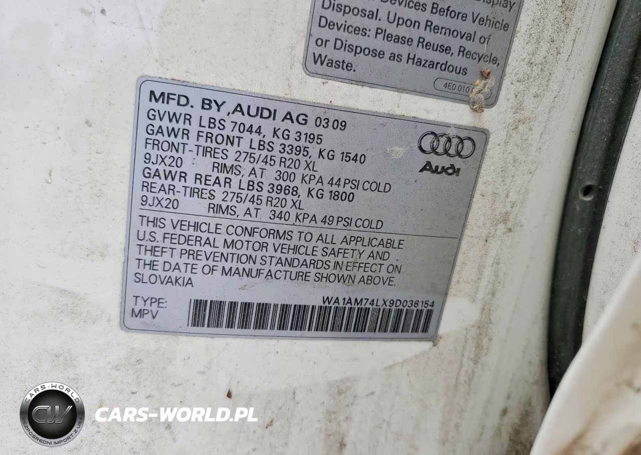 2009 Audi Q7 Tdi VIN:WA1AM74LX9D036154 - 13
