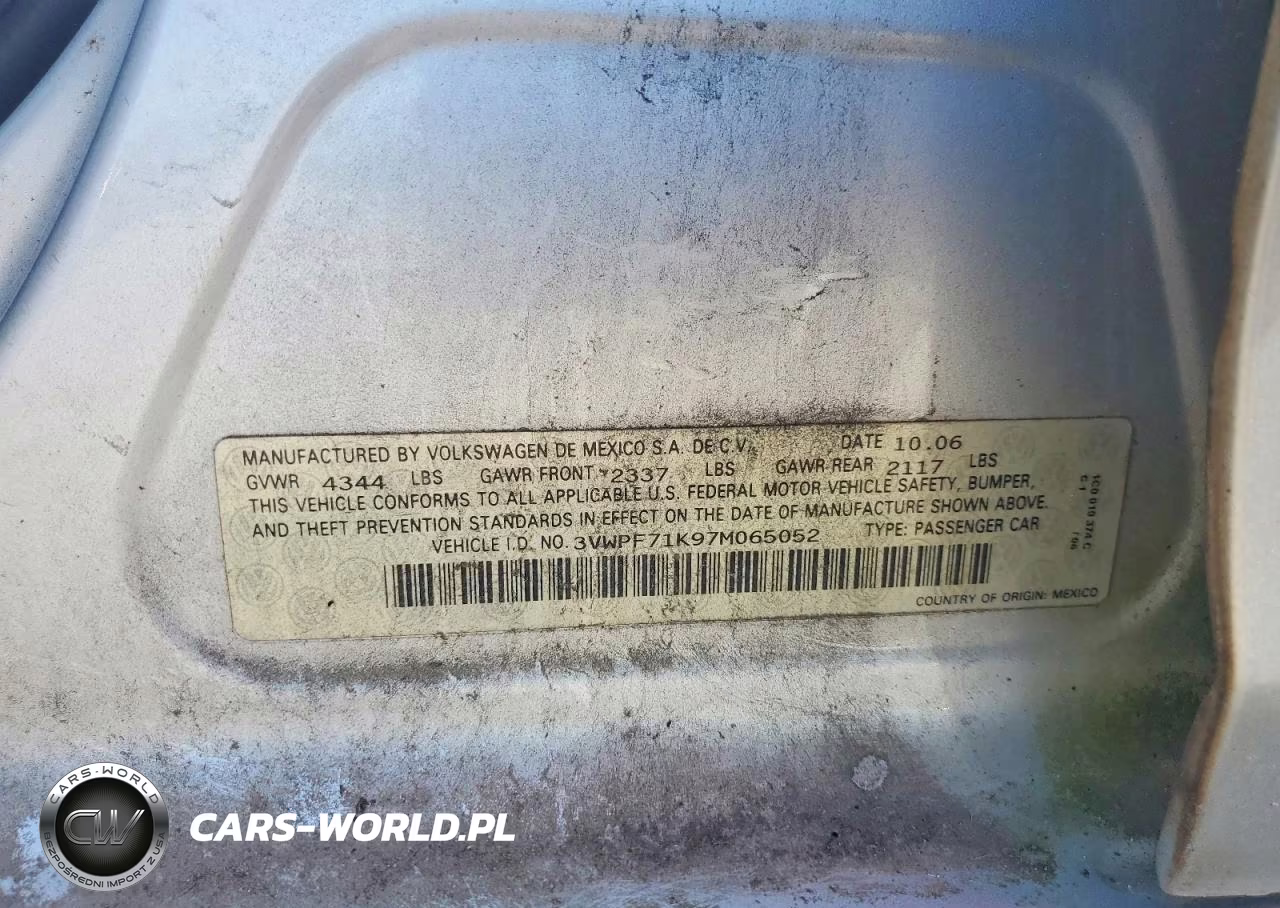 2007 Volkswagen Jetta 2.5 VIN:3VWPF71K97M065052 - 12