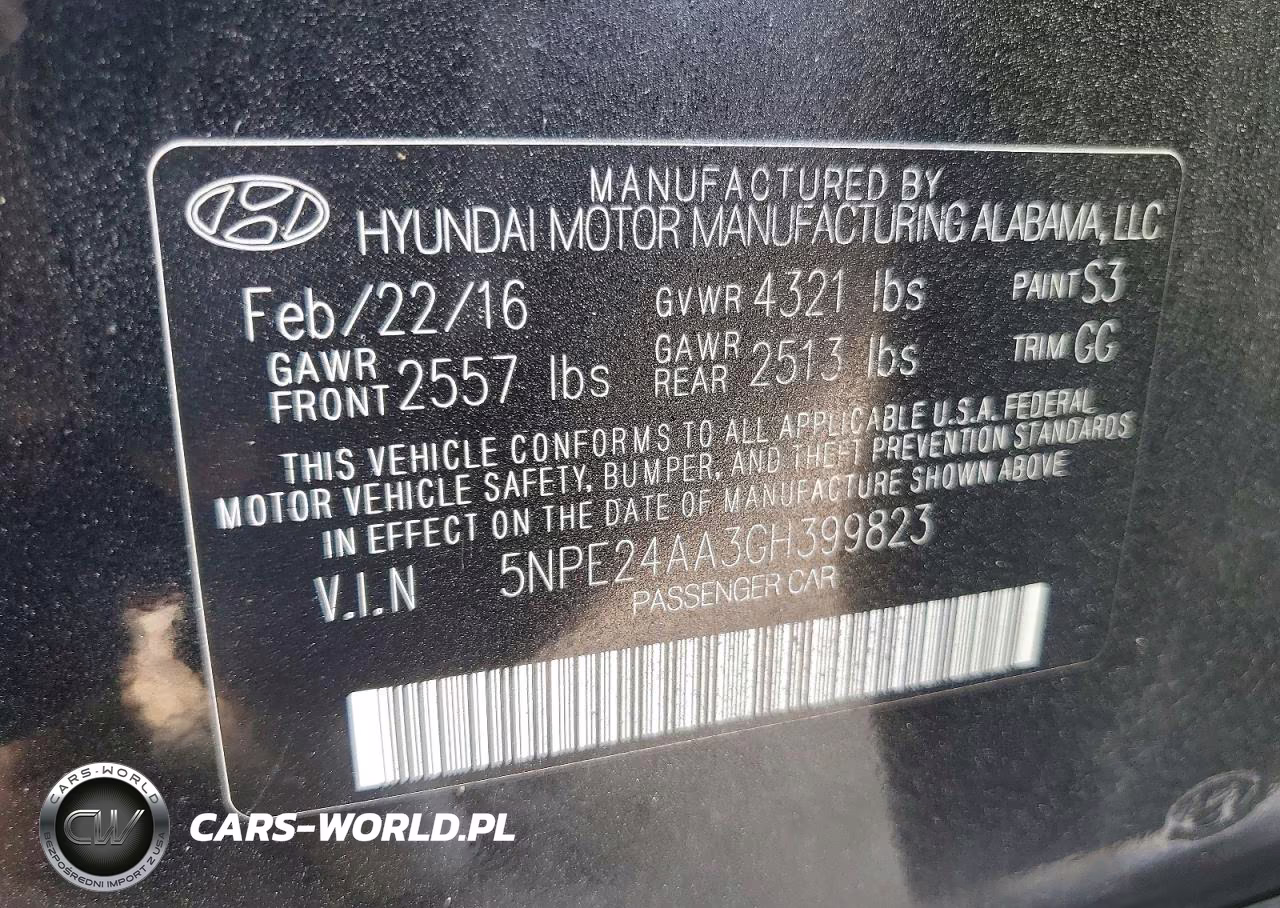 2016 Hyundai Sonata Eco VIN:5NPE24AA3GH399823 - 13
