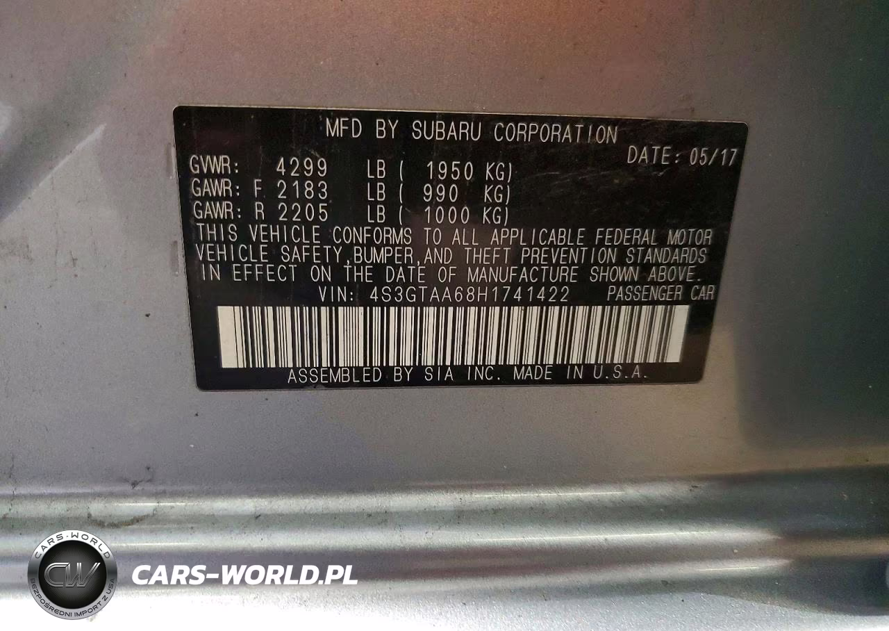 2017 Subaru Impreza VIN:4S3GTAA68H1741422 - 12