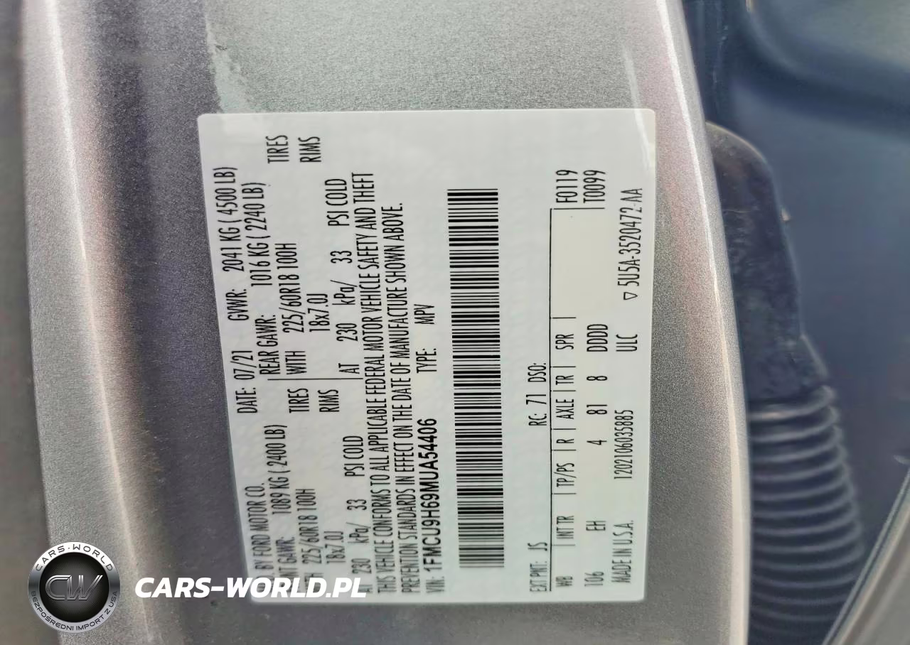 2021 Ford Escape Sel VIN:1FMCU9H69MUA54406 - 14