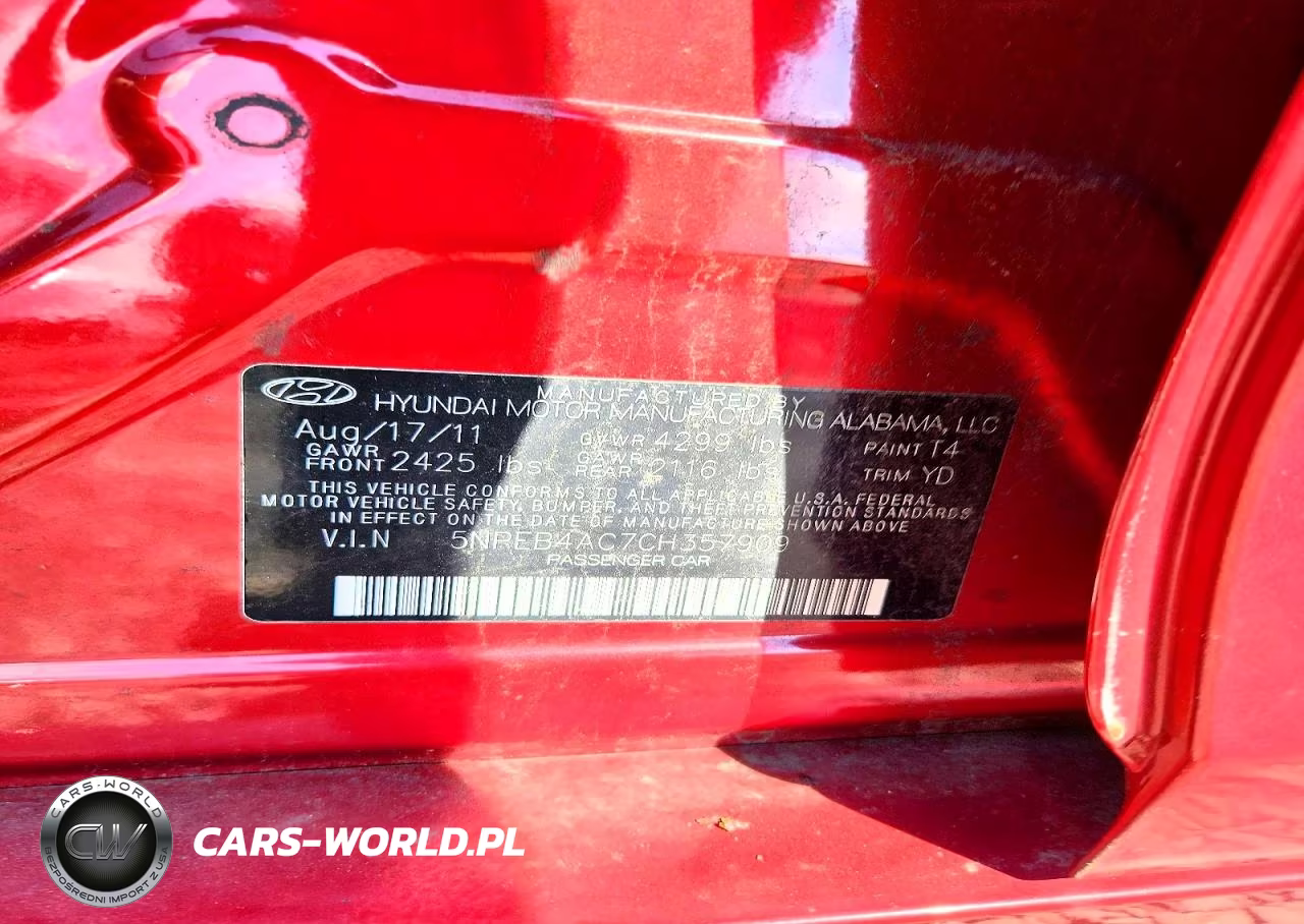 2012 Hyundai Sonata VIN:5NPEB4AC7CH357909 - 12