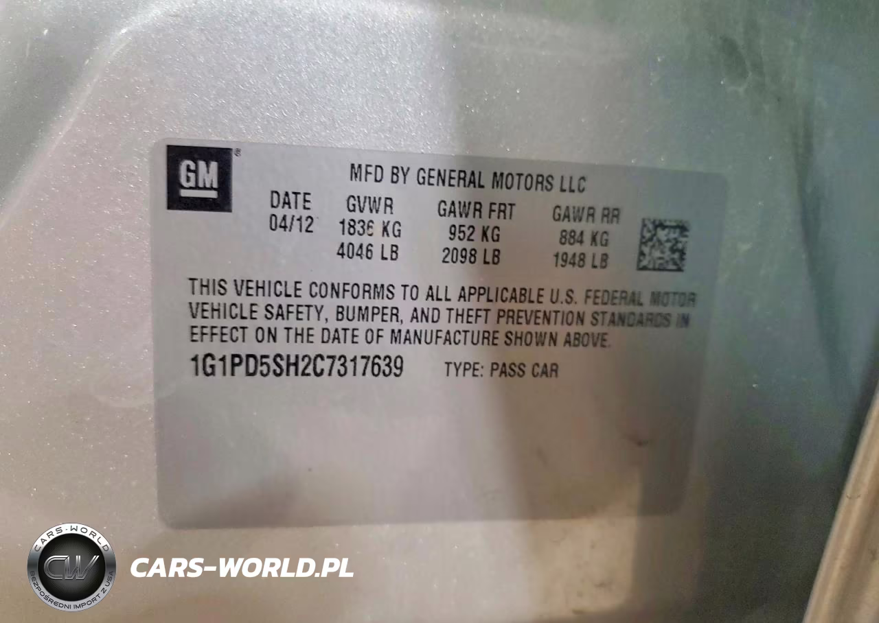 2012 Chevrolet Cruze Ls VIN:1G1PD5SH2C7317639 - 12