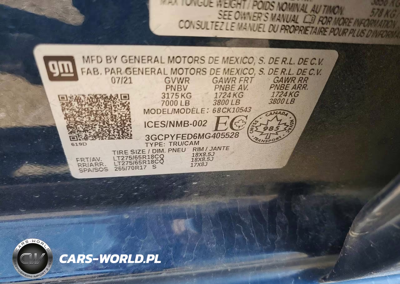 2021 Chevrolet Silverado K1500 Lt Trail Boss VIN:3GCPYFED6MG405528 - 12
