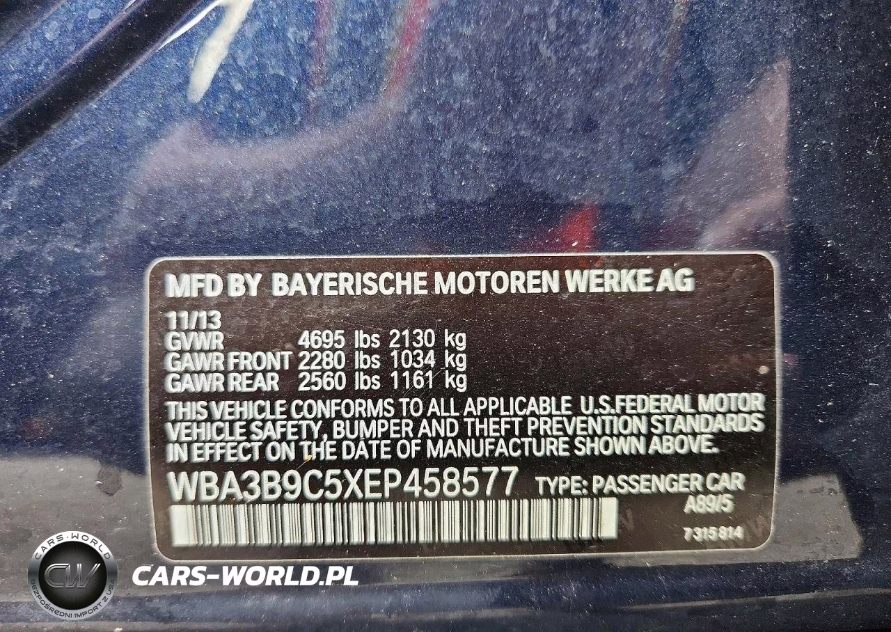 2014 BMW 335 Xi VIN:WBA3B9C5XEP458577 - 12