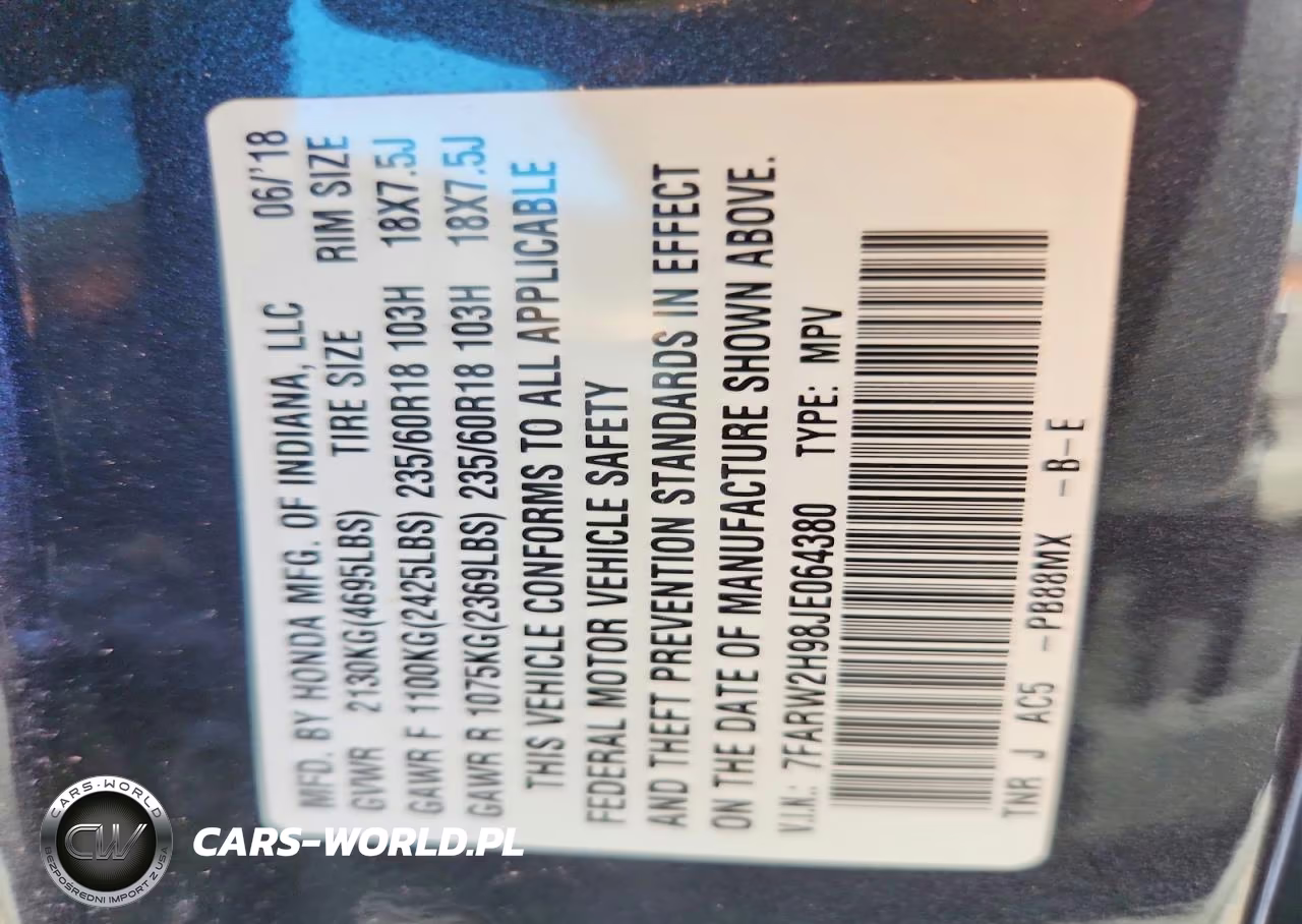 2018 Honda Cr-V Touring VIN:7FARW2H98JE064380 - 12