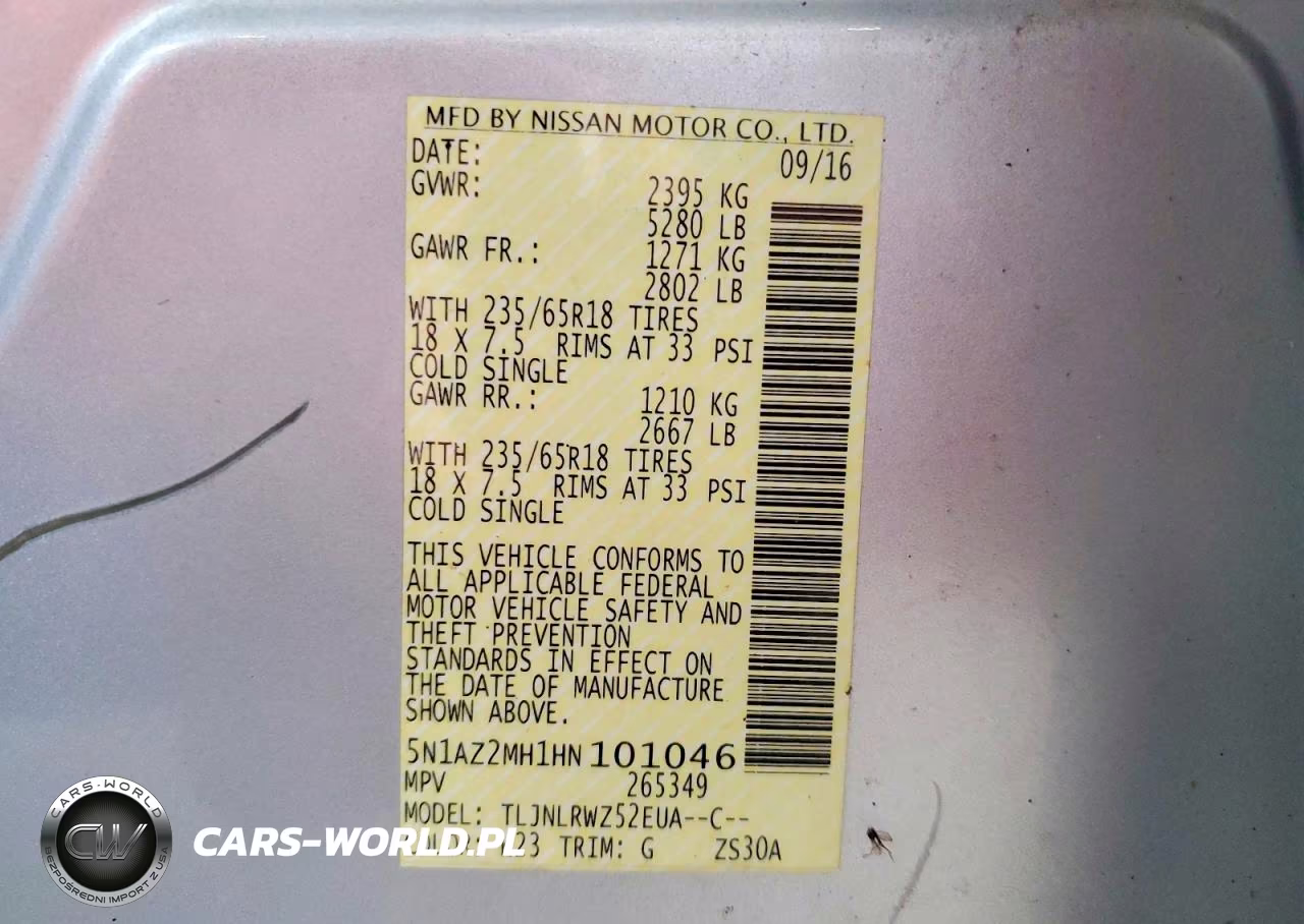 2017 Nissan Murano Sl VIN:5N1AZ2MH1HN101046 - 13