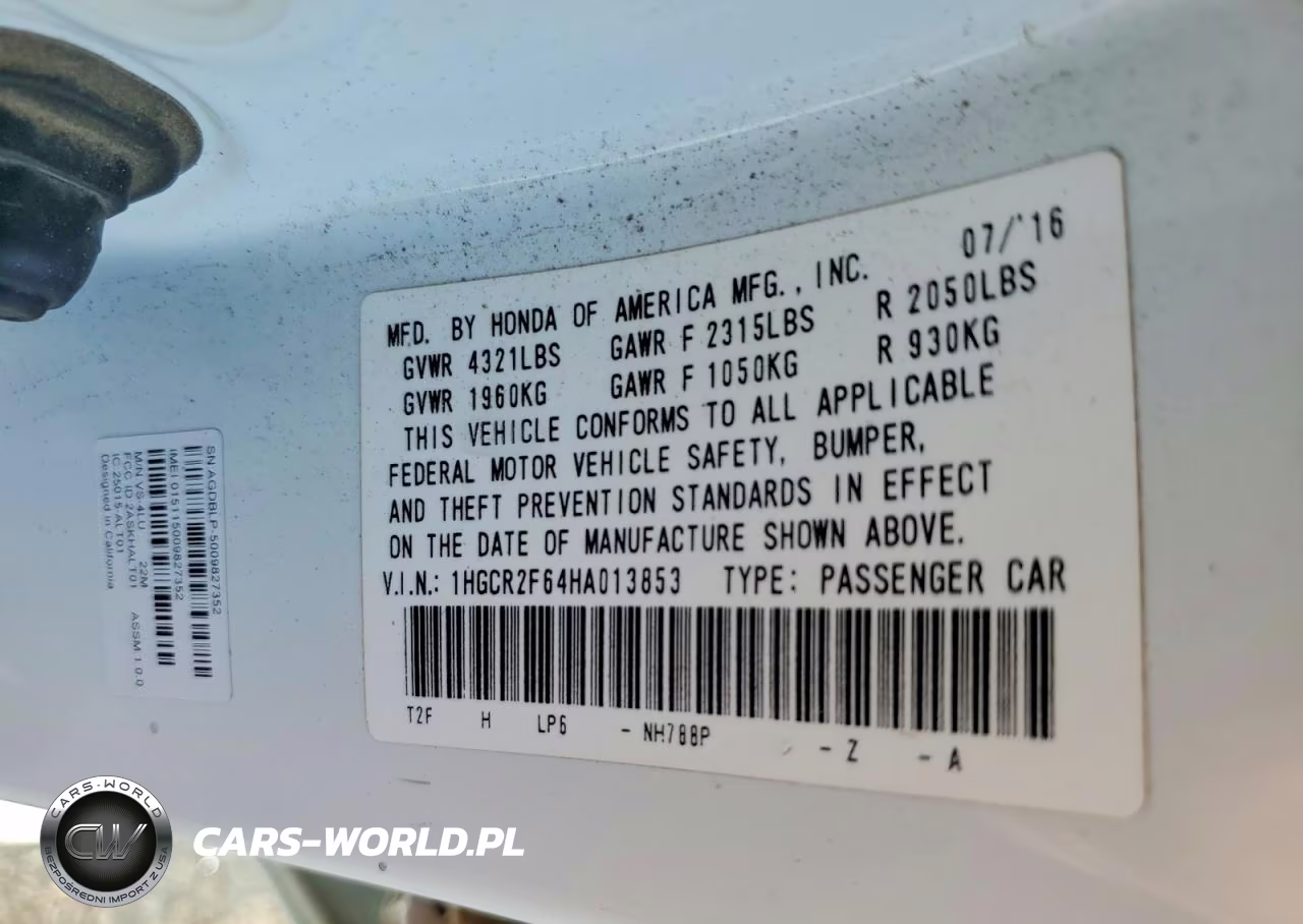 2017 Honda Accord Sport VIN:1HGCR2F64HA013853 - 13