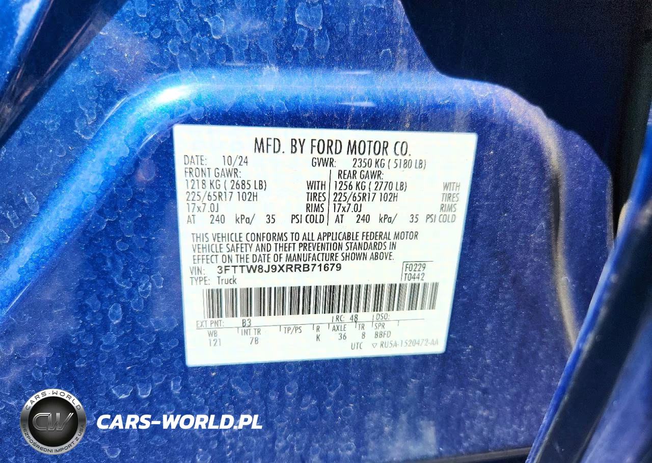 2024 Ford Maverick Xlt VIN:3FTTW8J9XRRB71679 - 12