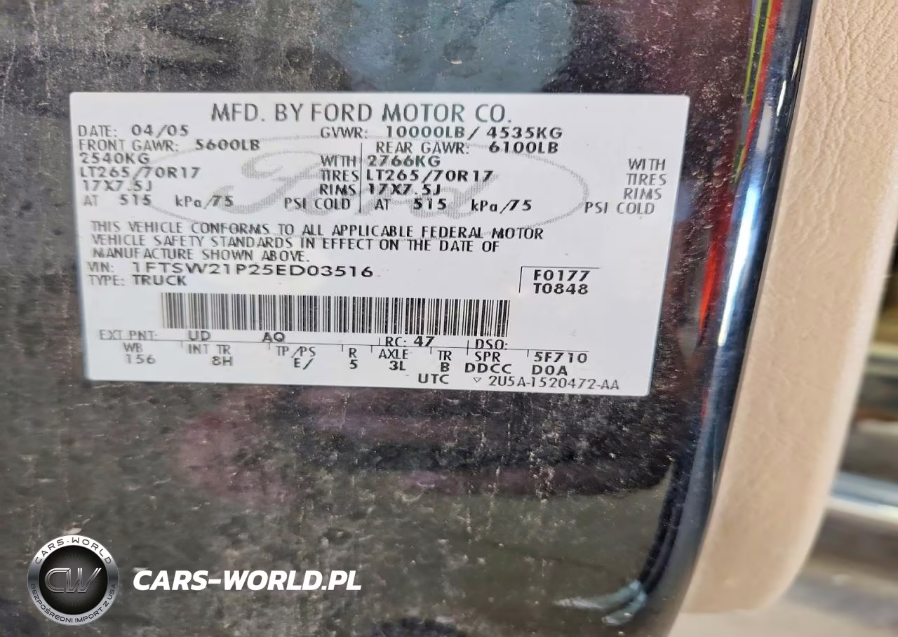 2005 Ford F250 Super Duty VIN:1FTSW21P25ED03516 - 12