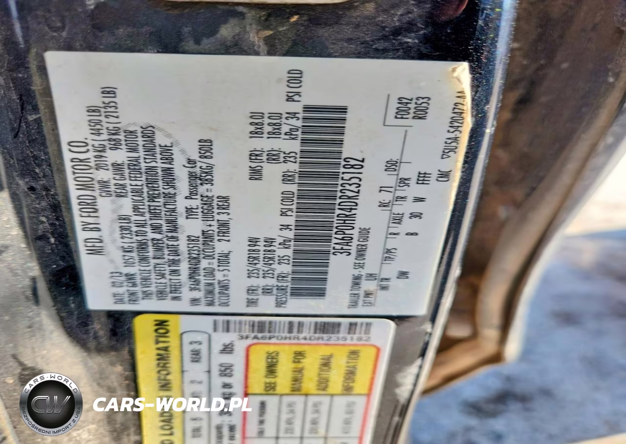2013 Ford Fusion Se VIN:3FA6P0HR4DR235182 - 13
