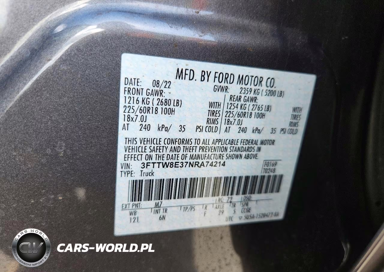 2022 Ford Maverick Xl VIN:3FTTW8E37NRA74214 - 13