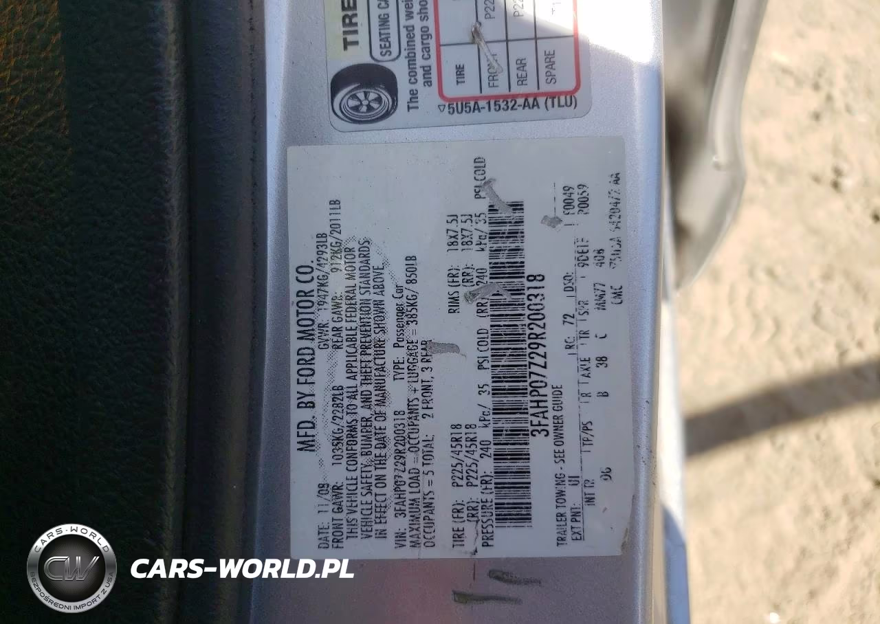 2009 Ford Fusion Se VIN:3FAHP07Z29R200318 - 12