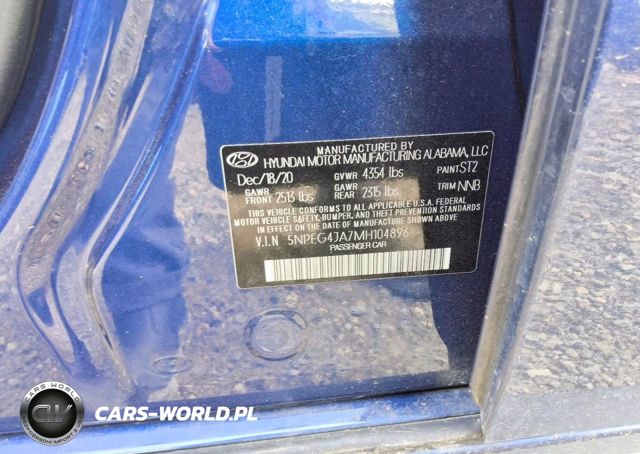 2021 Hyundai Sonata Se VIN:5NPEG4JA7MH104896 - 12