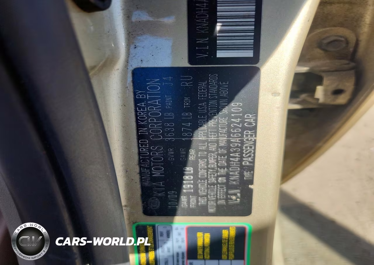 2010 Kia Rio Base VIN:KNADH4A39A6624109 - 12