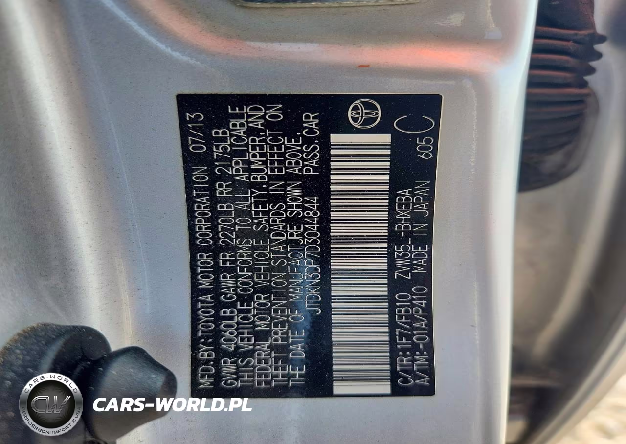 2013 Toyota Prius Plug-In Hybrid Base VIN:JTDKN3DP7D3044844 - 12