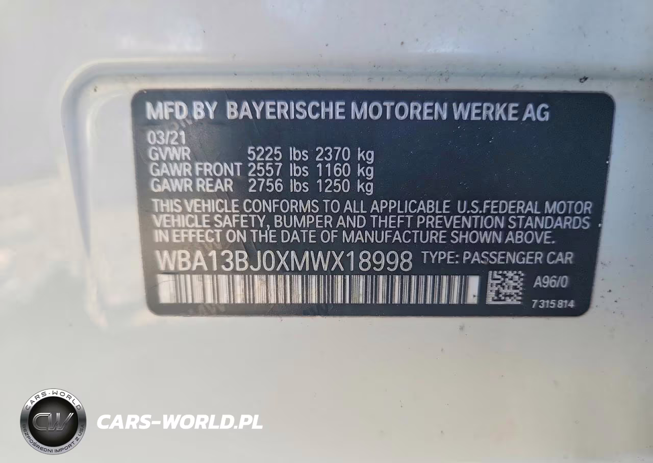 2021 BMW 530 Xi VIN:WBA13BJ0XMWX18998 - 12
