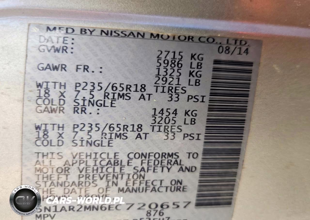 2014 Nissan Pathfinder Sv VIN:5N1AR2MN6EC720657 - 12