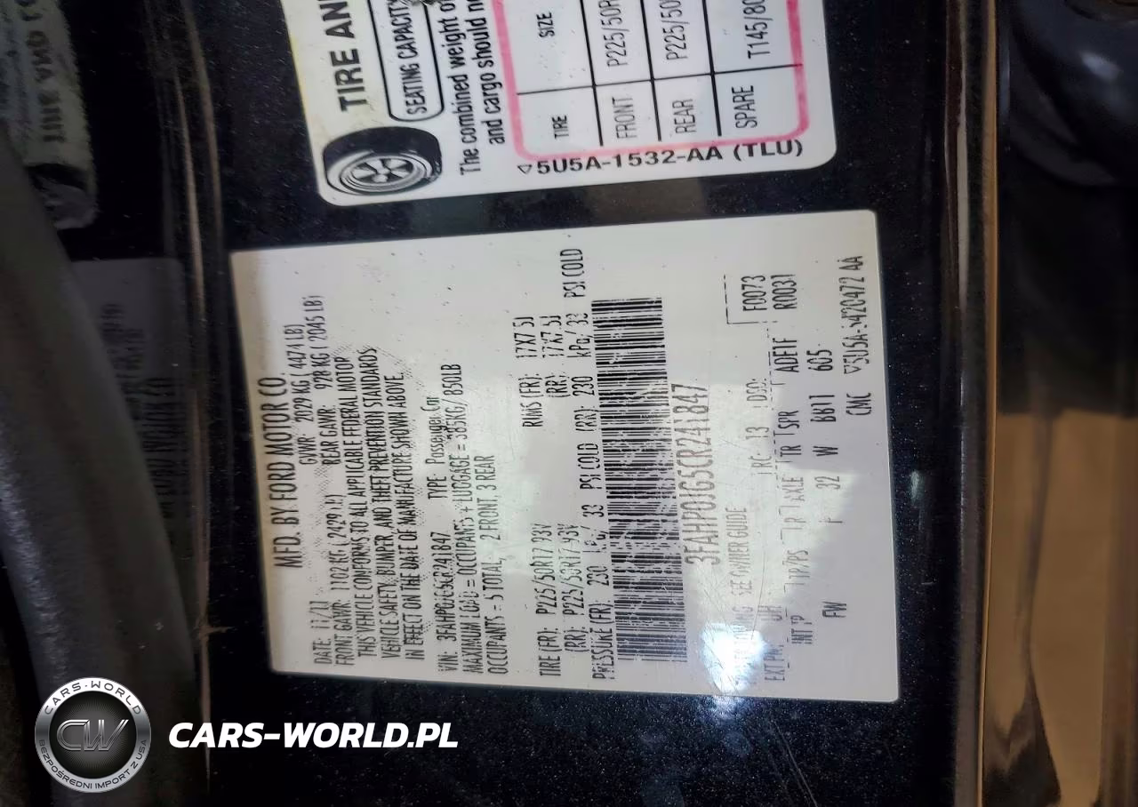 2012 Ford Fusion Sel VIN:3FAHP0JG5CR241847 - 12