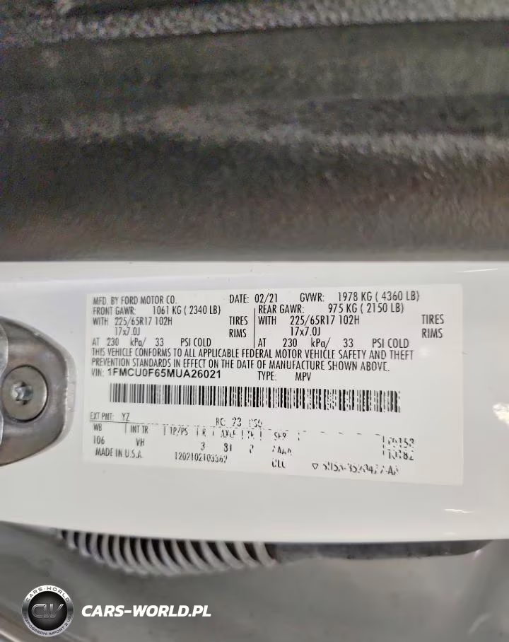 2021 Ford Escape S VIN:1FMCU0F65MUA26021 - 13