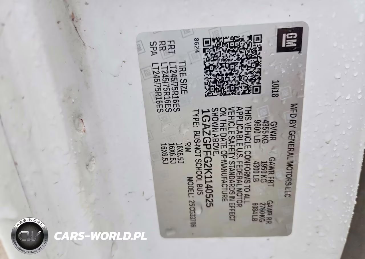 2019 Chevrolet Express G3500 Lt VIN:1GAZGPFG2K1140525 - 13