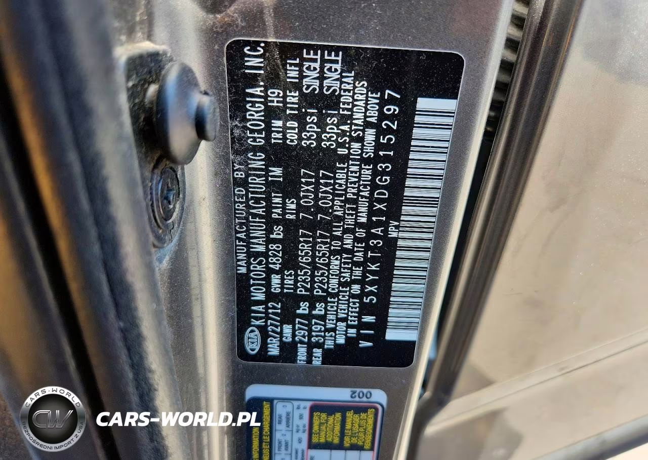 2013 Kia Sorento Lx VIN:5XYKT3A1XDG315297 - 13