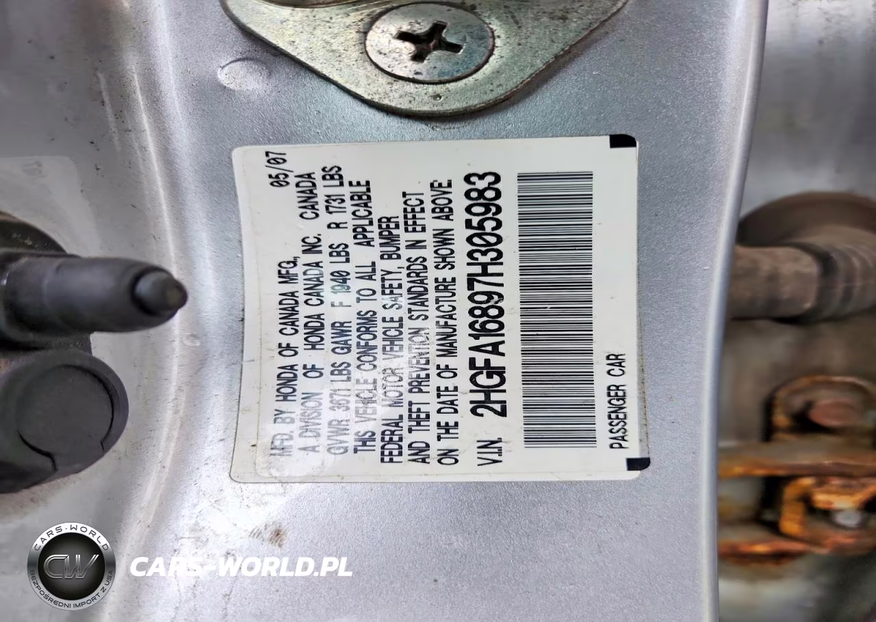 2007 Honda Civic Ex VIN:2HGFA16897H305983 - 13