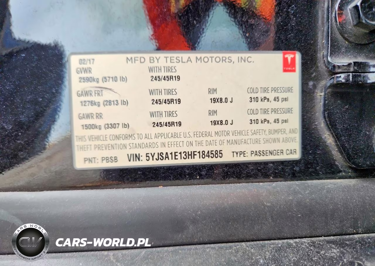 2017 Tesla Model S VIN:5YJSA1E13HF184585 - 13